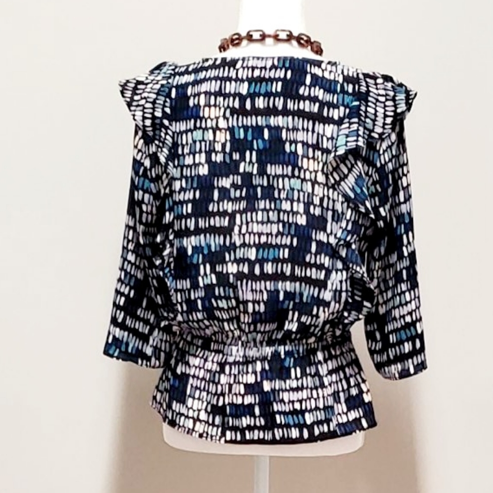[The Limited] Ruffle Front Abstract Blouse - Picture 5 of 8